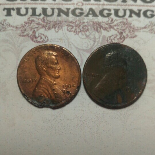 KM 086 - Koin 1 Cent Lincoln 1984  2 Keping