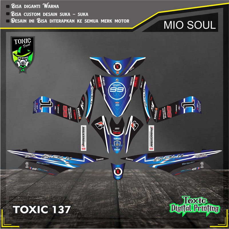 Sticker Decal YAMAHA MIO SPORTY ENEOS BIRU HITAM