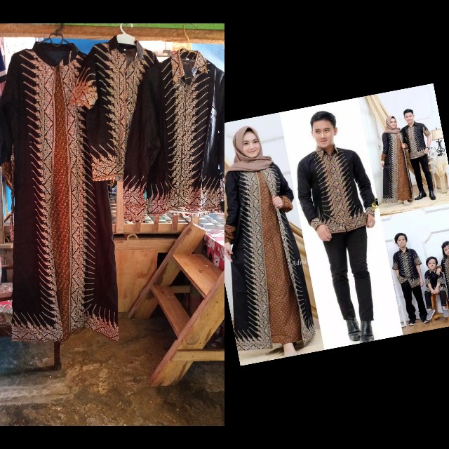 Ada Anak Batik Couple Keluarga Terbaru Model Gamis Katun Soga Batik