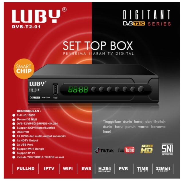 Set Top Box Luby STB TV Digital T2 01/02