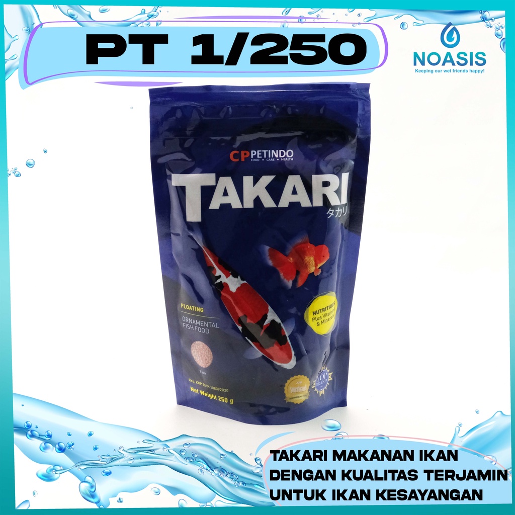 Takari Makanan Ikan Hias 250 gram Pelet 1 MM / 2MM