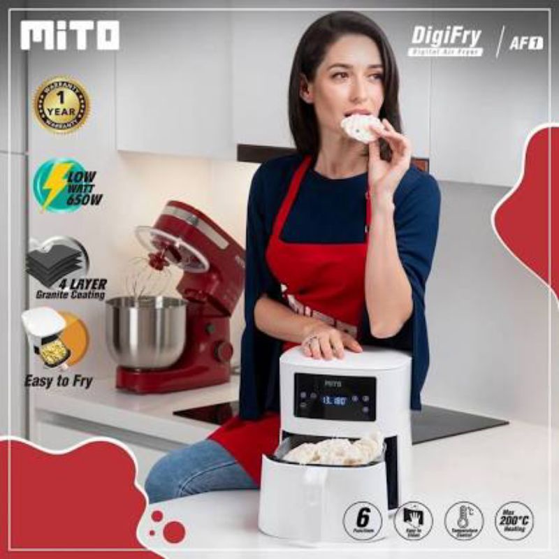 AIR FRYER MITO AF1 DIGITAL / ALAT PENGGORENGAN TANPA MINYAK ORI GARANSI RESMI