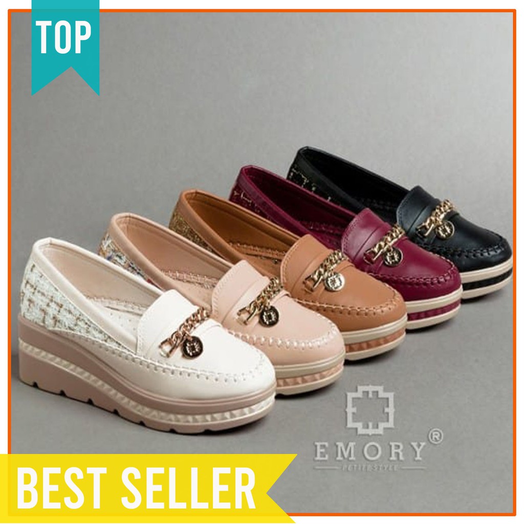SEPATU WANITA IMPORT MODEL WEDGES KUALITAS ORIGINAL BRAND EMORY VARLEE KODE 3028