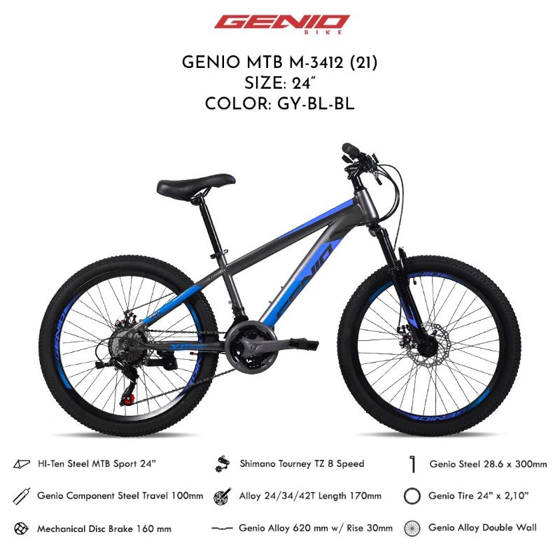sepeda mtb 24 inch genio m-3412