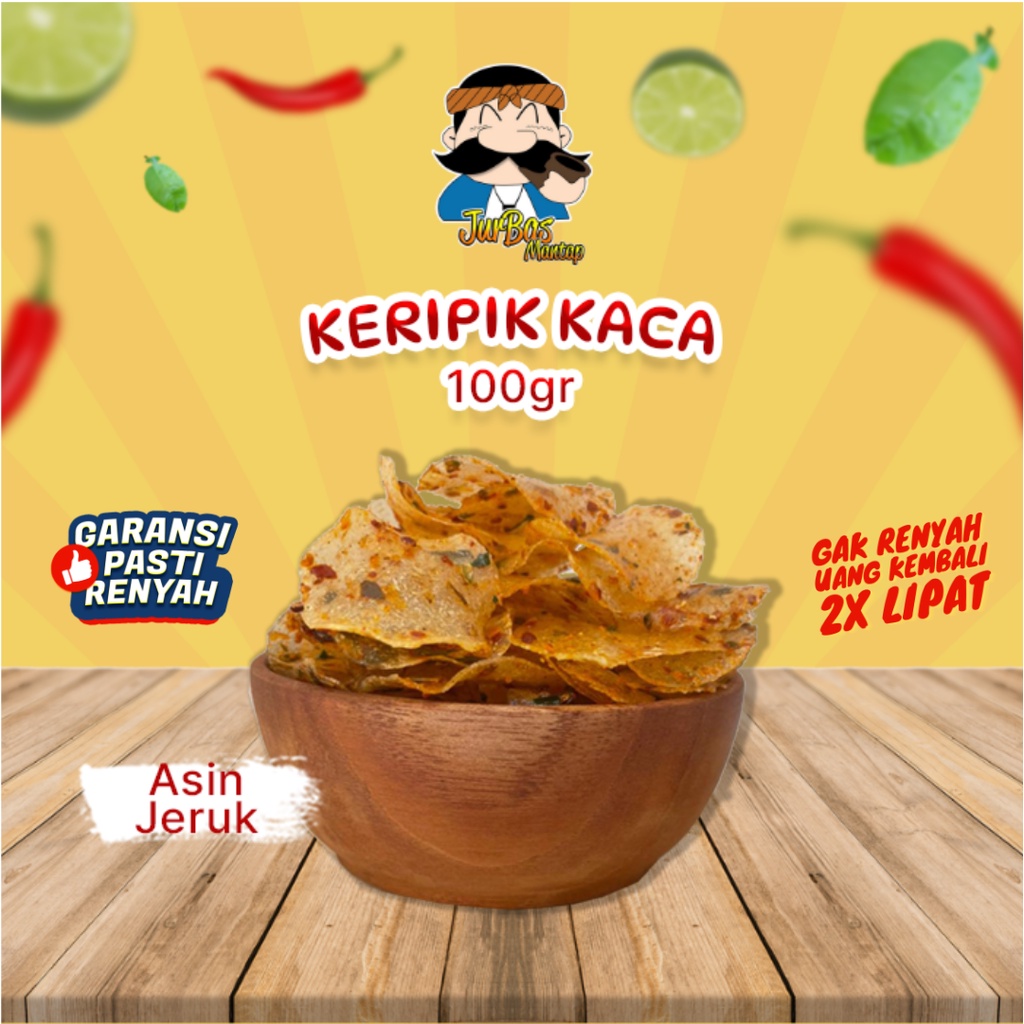 Kripik Kaca Asin Jeruk Juragan Basreng 100gr Makanan Ringan