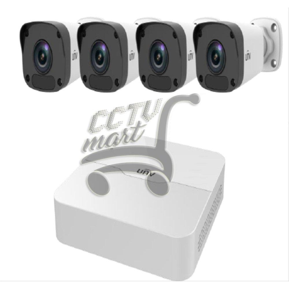 PAKET 4 IP CAM UNIVIEW 2MP UNV KIT NVR301-04LB-P4 IPC2122LR3-PF40M-D Murah