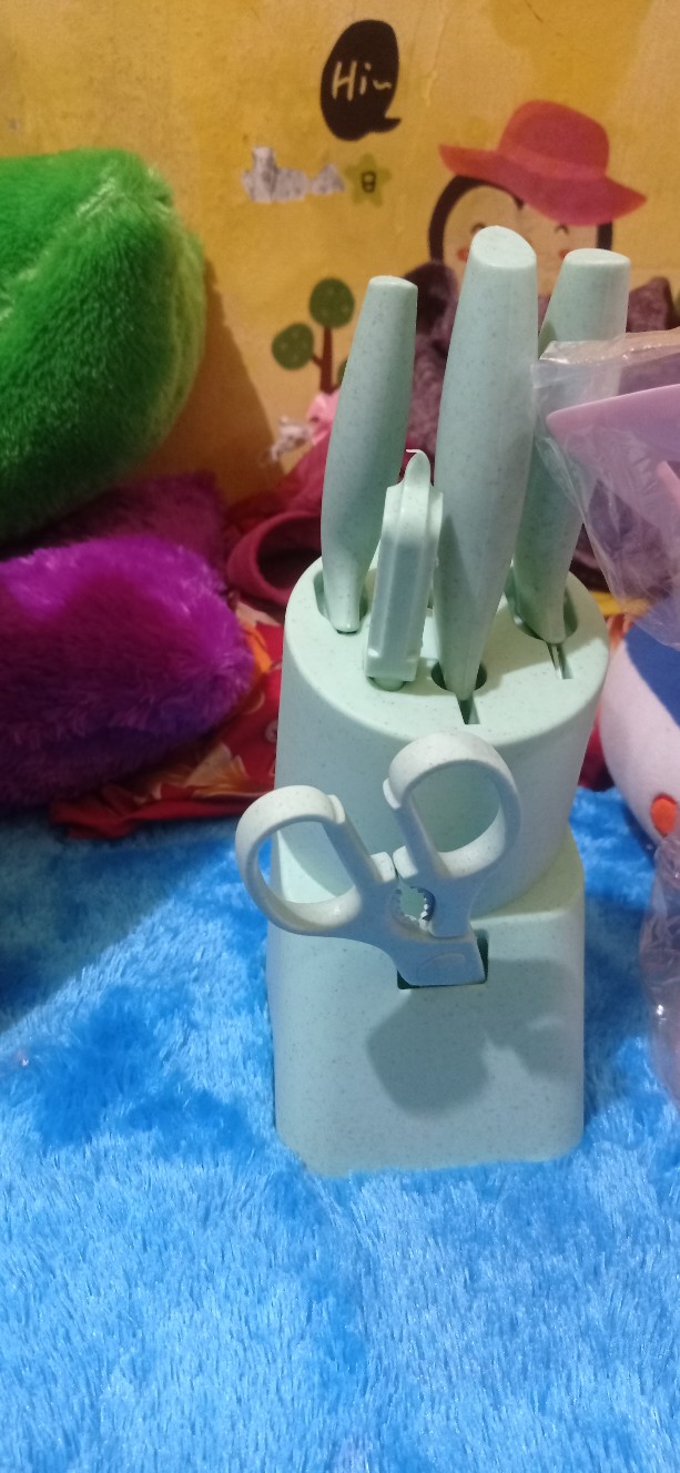 Pisau Dapur Modern Gohappy Diamond 7 Pc Completely Ceramic Marble Set Talenan Cute