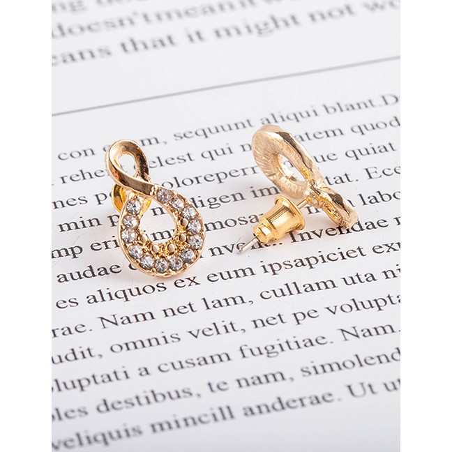 LRC Anting Tusuk Fashion Love Geometric Irregular Diamond Earrings P12092