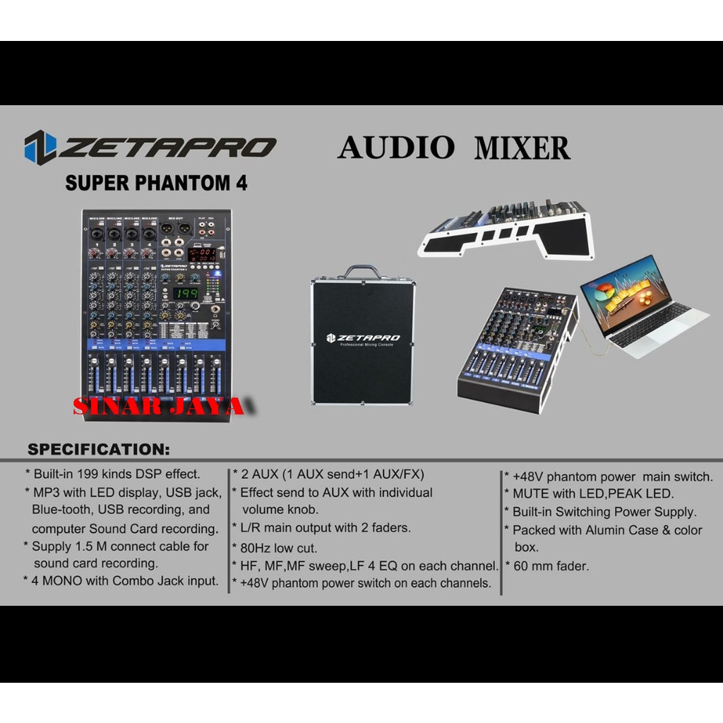MIXER AUDIO ZETAPRO SUPER PHANTOM4 MIXER ZETAPRO SUPER PHANTOM 4
