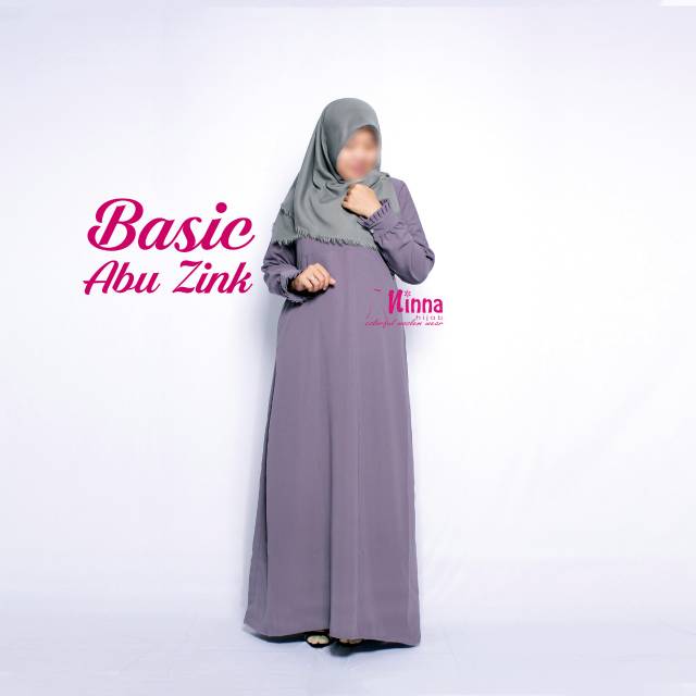 Gamis Wolfis Polos Syari - abu zink