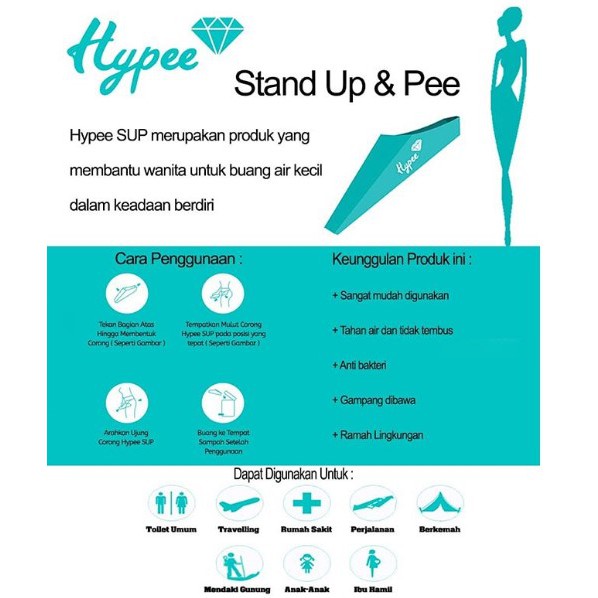 Hypee Standup Pee corong buat buang air berdiri untuk mama dan anak