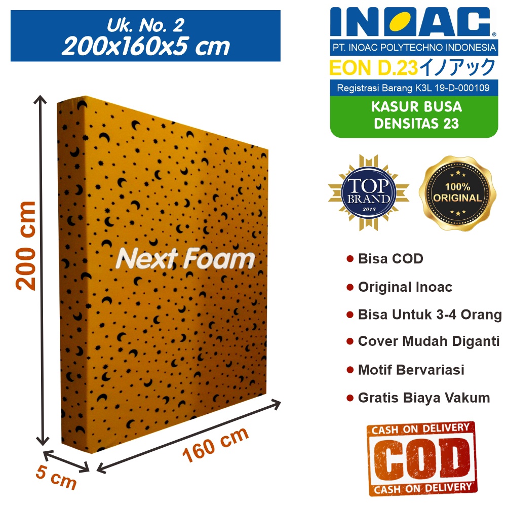 Kasur Busa Inoac Ukuran No 2 200x160x5 cm Tebal 5 cm EON D23 ORIGINAL INOAC Asli