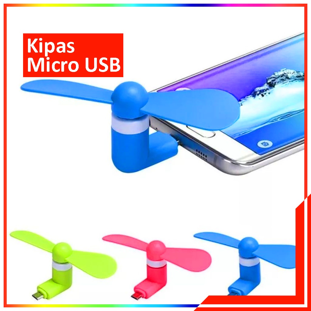 Kipas Angin Mini Handphone Portable / Mini Fan Micro USB Android