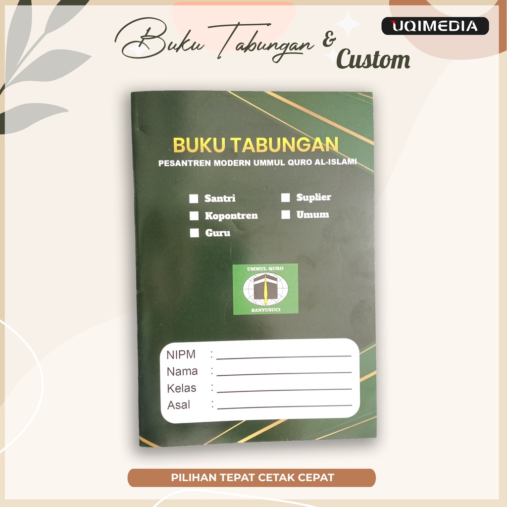 

Buku Tabungan Costum / Sekolah / Hari Raya / Catatan / Dll