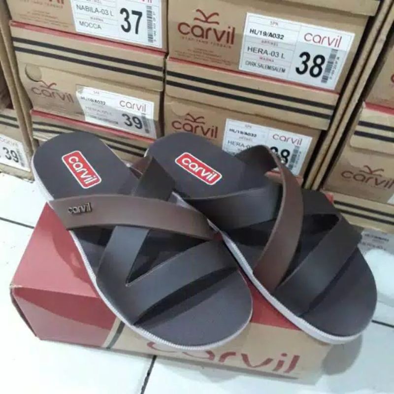 sandal slop silang pria fashion laki laki carvil terbaru original asli