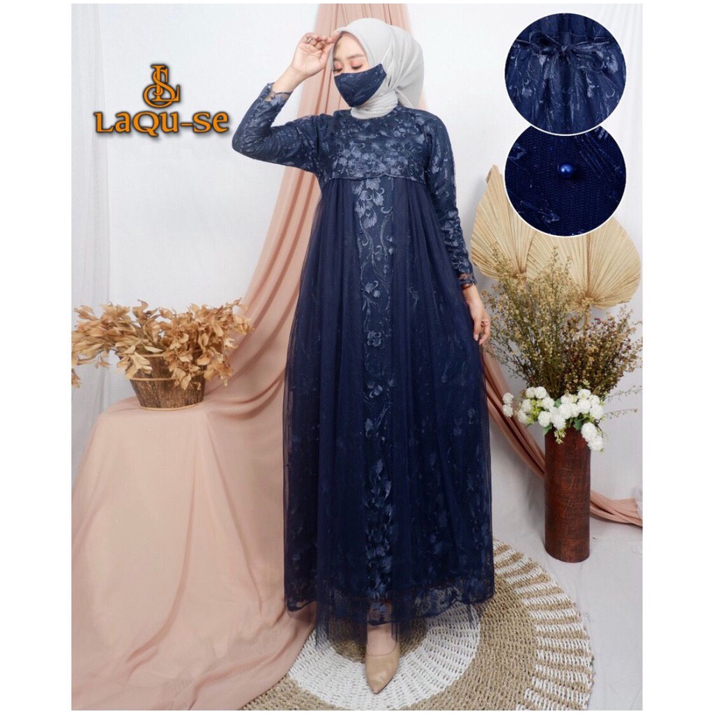 Gamis Kebaya Tulle Mutiara Mix Tutu Gaun Outfit Kondangan Dress Pesta Wisuda Wanita By Laquse_kebaya2