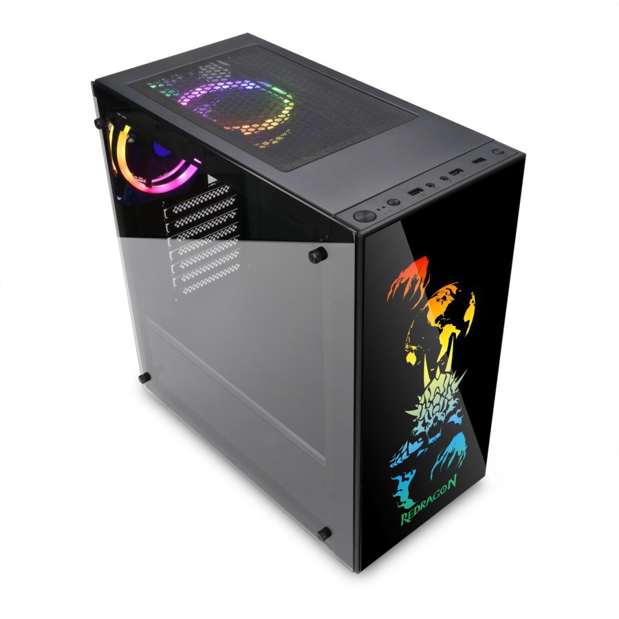 Casing Komputer Gaming Redragon RGB 2 Fan GC-608 STEELJAW