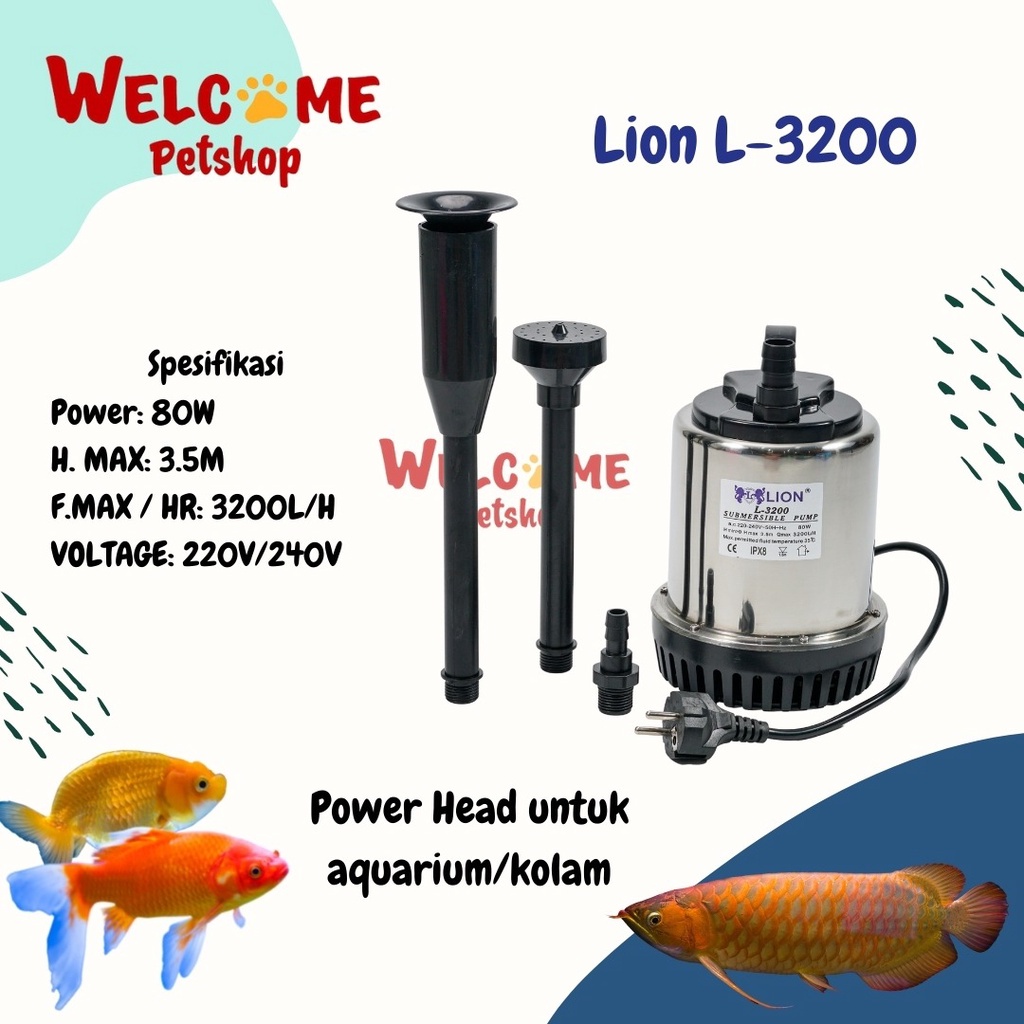 Lion L-3200 / Water Pump / Power Head Aquarium / Powerhead / Pompa Air