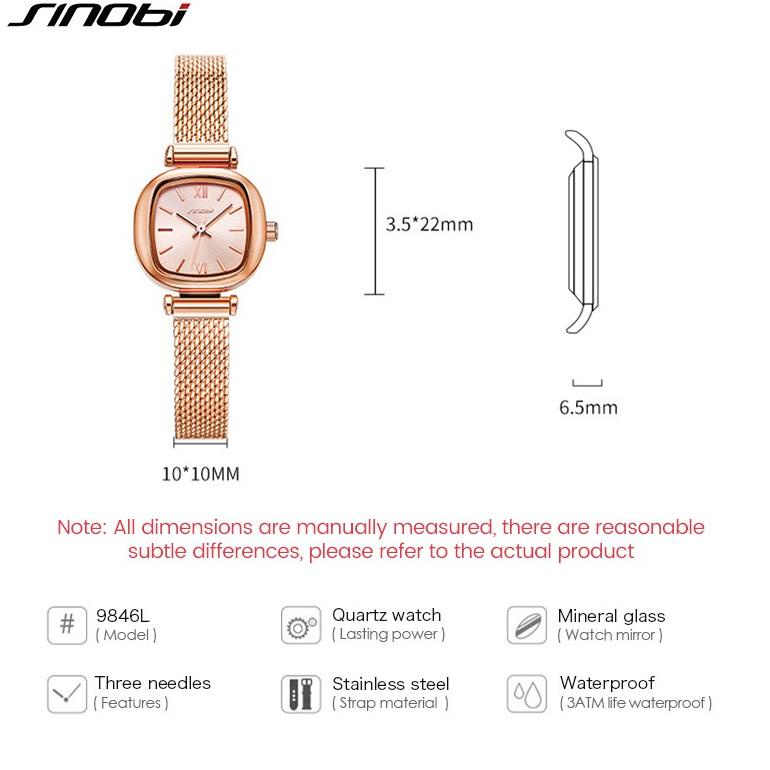 NEW PRODUCT SINOBI 9852 Jam Tangan Wanita Analog Stainless Steel Korean Design CURRENOS 2890 ㊘