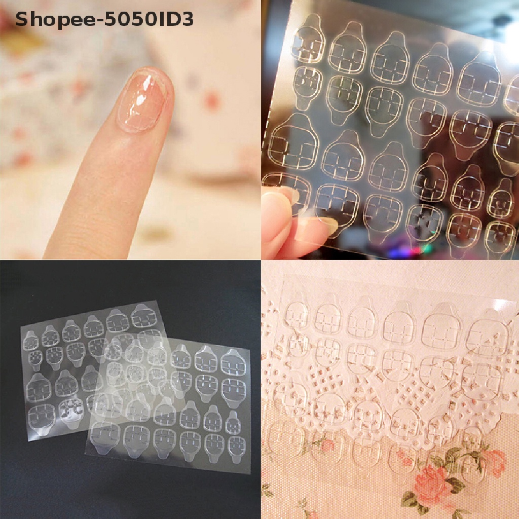 (ko) 24pcs / Set Stiker Kuku Palsu Ultra Tipis Untuk Nail Art