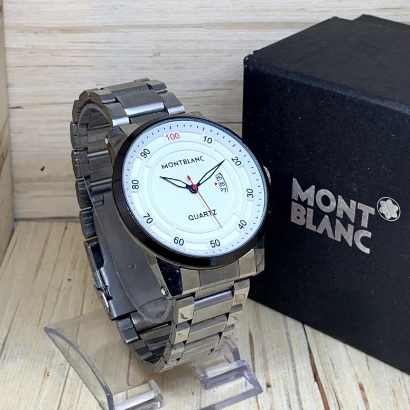 SS.id READY JAM TANGAN MURAH PRIA TALI RANTAI MONT BLANC TANGGAL AKTIF.