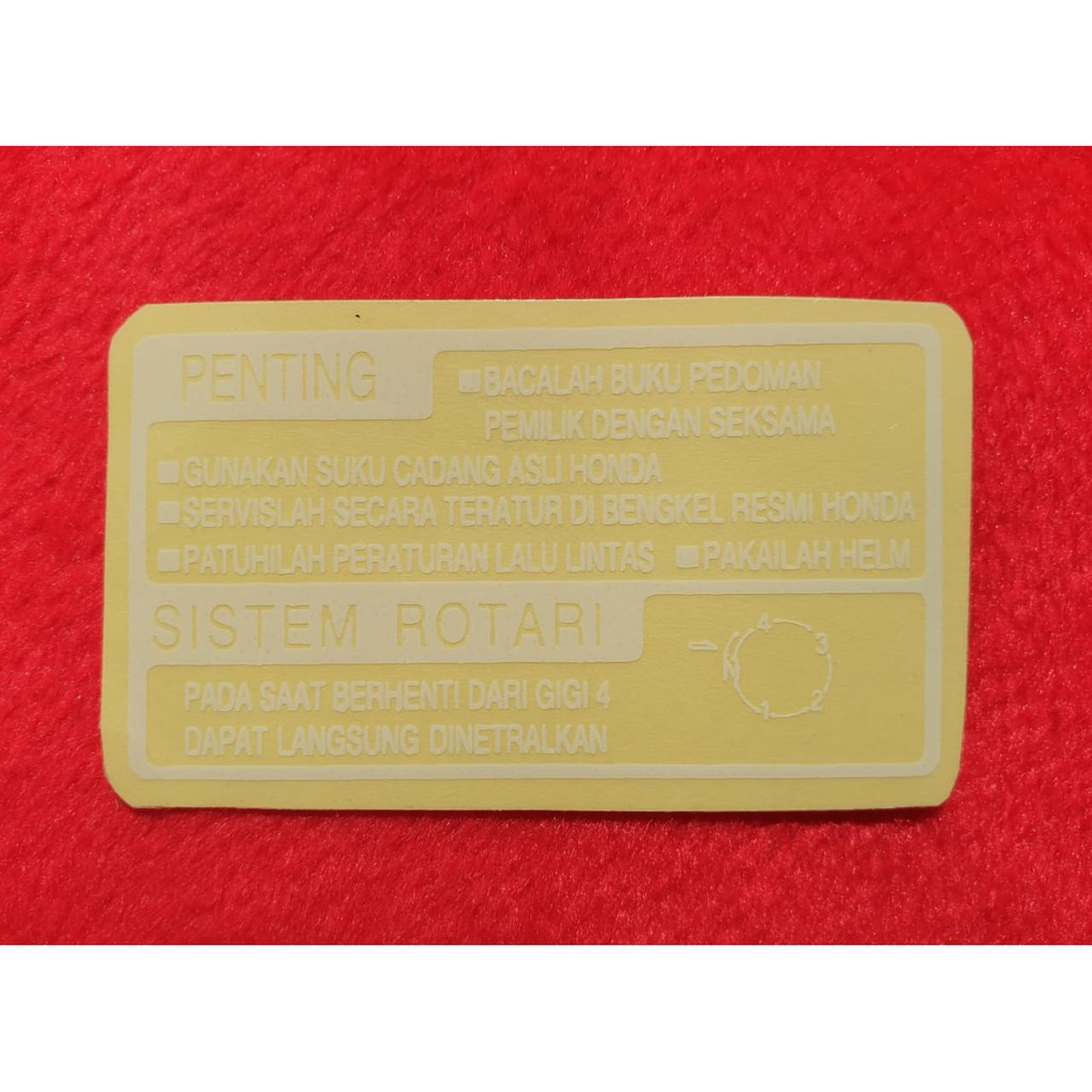 

Sticker / Striping / Lis perlengkapan body motor Honda PENTING / SISTEM ROTARI