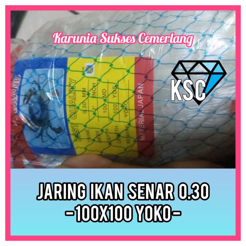 JARING SENAR 0.30 100x100 YOKO / PUKAT SENAR 0.30 / PUKAT 2 INCH / JARING IKAN 0.30