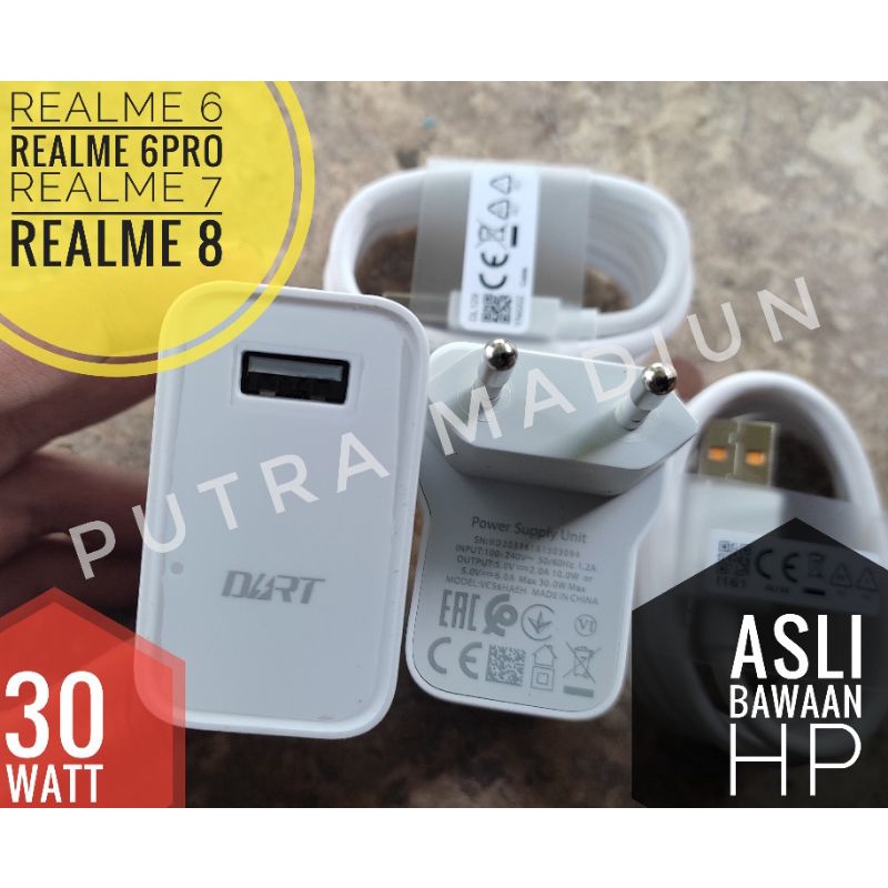 ASLI Charger Ori cabutan Copotan bawaan hp Realme 6 Realme 6 Pro Realme 7 Realme 8 30 watt Vooc 30w 