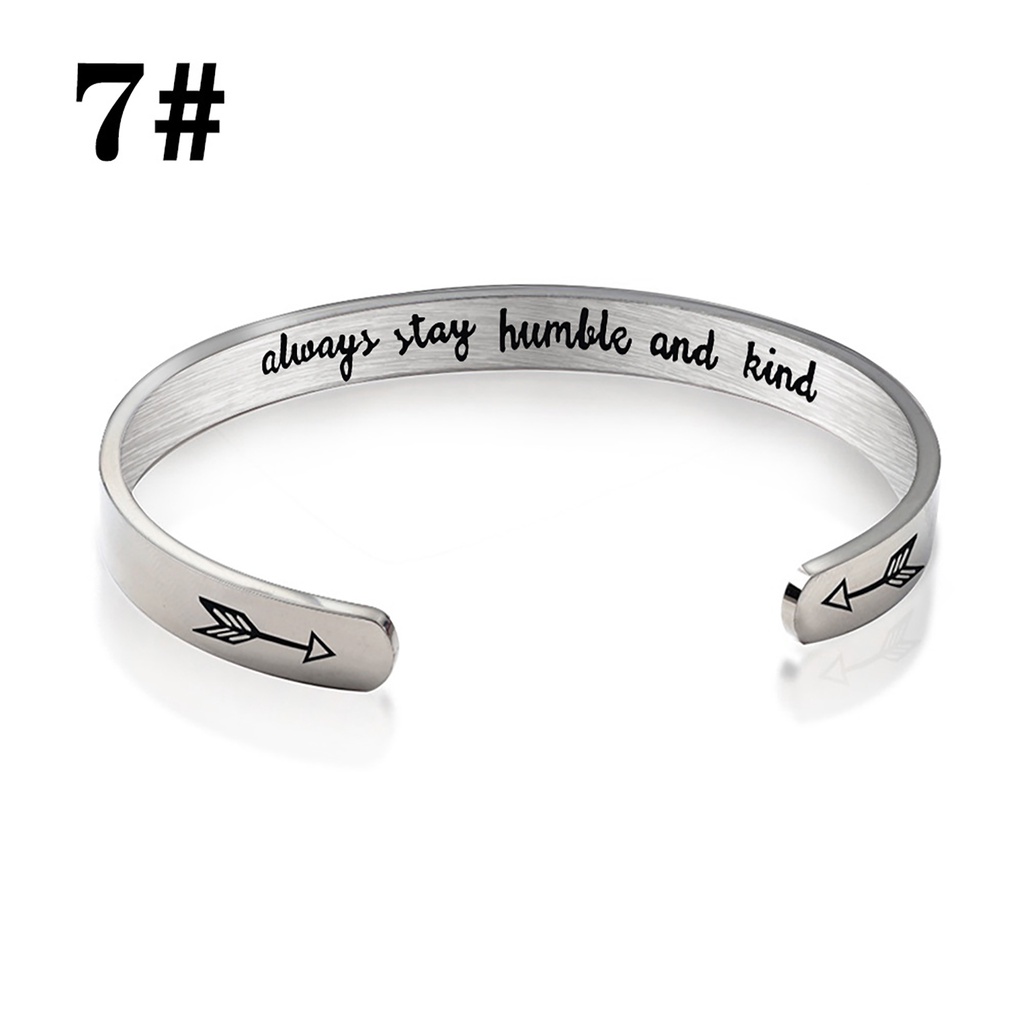 Hu Hu Hu Hu Hu Alat Bantu Pasang Kacamata♡ Gelang Bangle Open Cuff Motif Tulisan Keep Fucking Going Bahan Stainless Steel Untuk Hadiah
