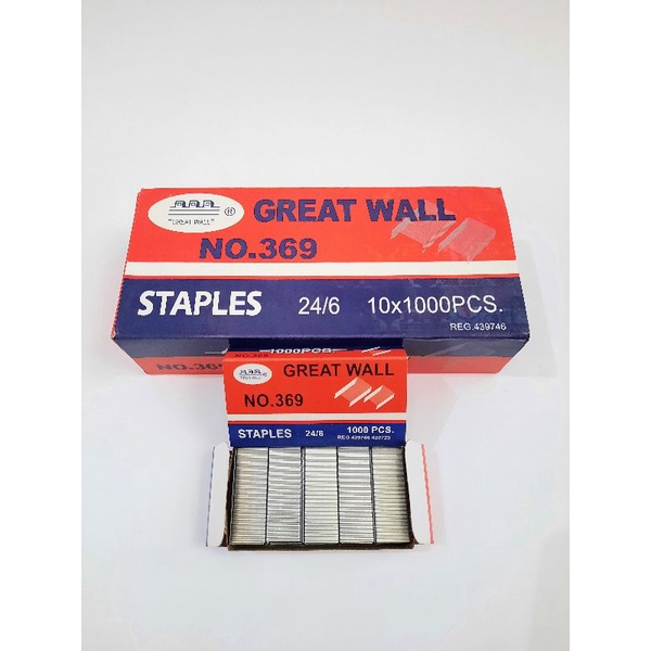 

Isi Staples Great Wall 369 24/6 (1pak/10box)