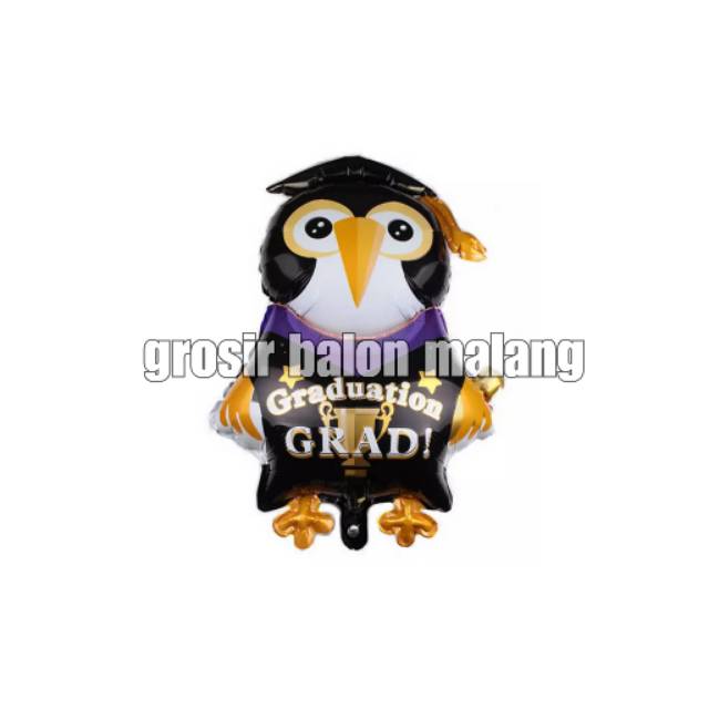 Balon foil pinguin wisuda/graduation/sarjana JUMBO