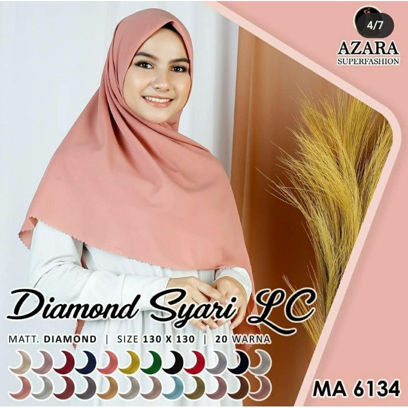 Jilbab Segi Empat Syar'i/AZARA DIAMON/UK. 130 X 130
