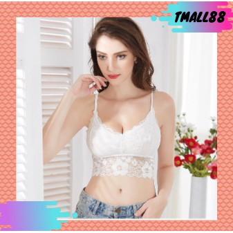 ♥TMALL88♥ Hot Sale Bra Wanita Model Tanpa Kawat Dengan Bahan Lembut Dan Hiasan Renda Sexy