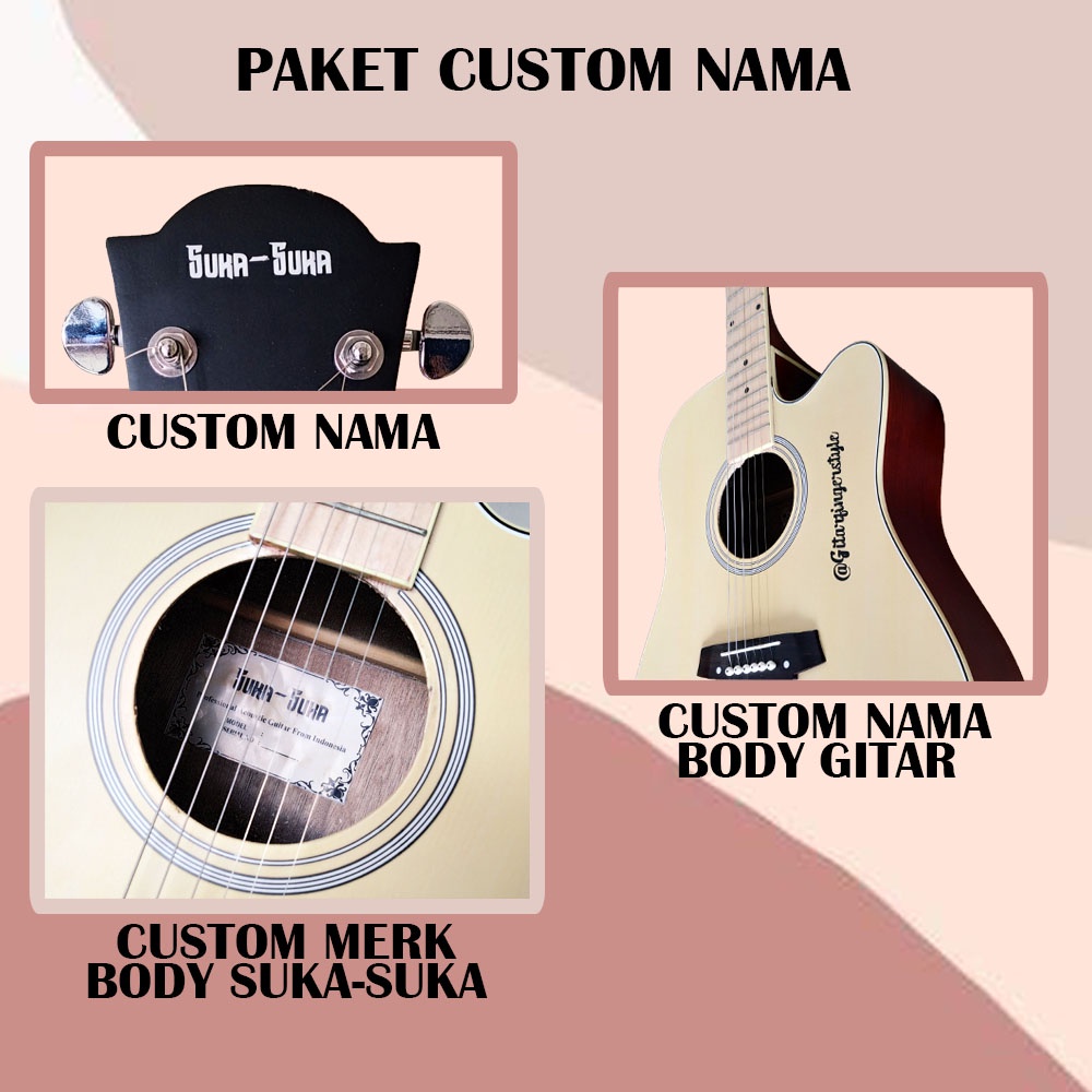 Custom Nama / Foto Siluet Pada Gitar Suka-Suka