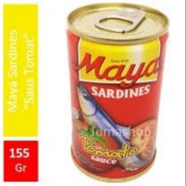 Maya Sarden Kaleng 155 Gram / Sarden Maya Kecil / Sarden Maya Saus Tomat 155 Gram