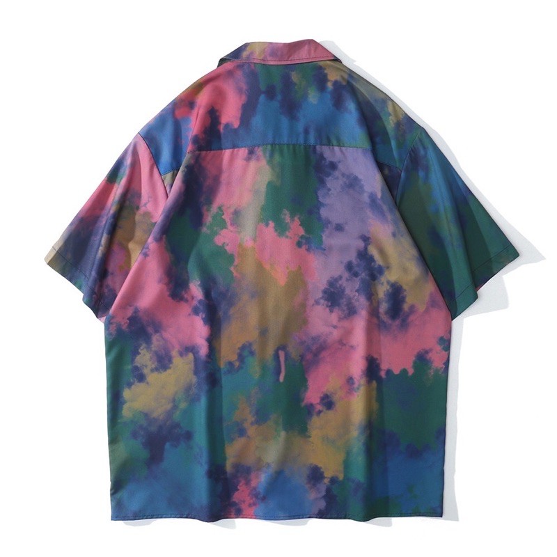 KEMEJA TYE DIE ABSTRAK HAWAI IMPORT PRIA WANITA KOREA AMERIKA ORIGINAL M-2XL HN76