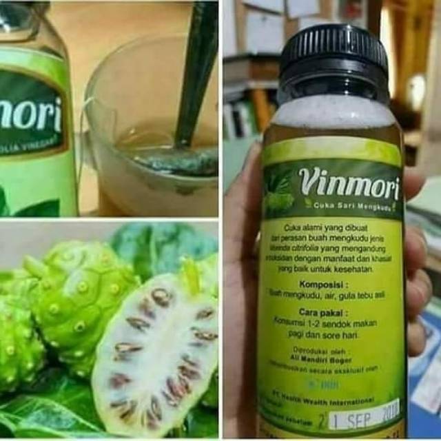 

Vinmori cuka alami yg dibuat dr perasan buah mengkudu mengandung antioksidan