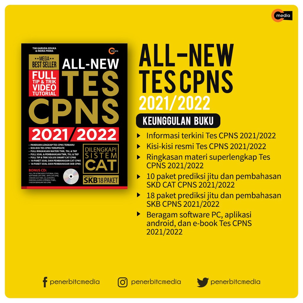 Buku All New Tes Cpns 2021 2022 C Media Tim Garuda Eduka Indra Prima Shopee Indonesia