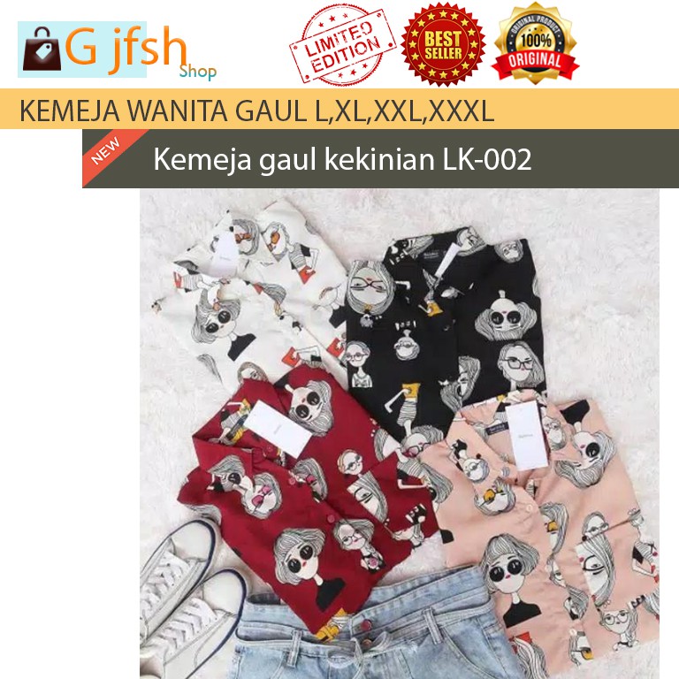 Baju atasan kemeja wanita motif gaul terbaru