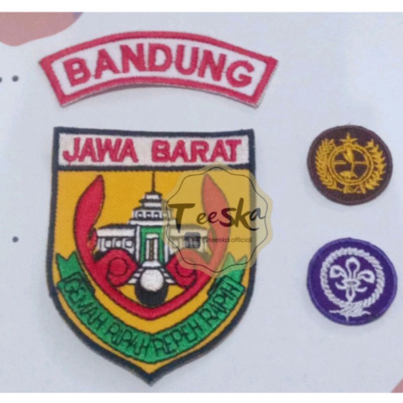 Badge bet bed bat pramuka SD, SMP, SMK Jawa BARAT TERMURAH PERPAKET