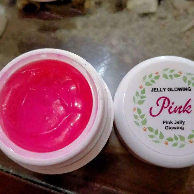 Jelly Glowing Pink Cream - Krim Pemutih Wajah - Krim Obati Jerawat, Bekas Jerawat dan Flek Hitam - Krim Wajah Glowing - Krim Mencerahkan Wajah