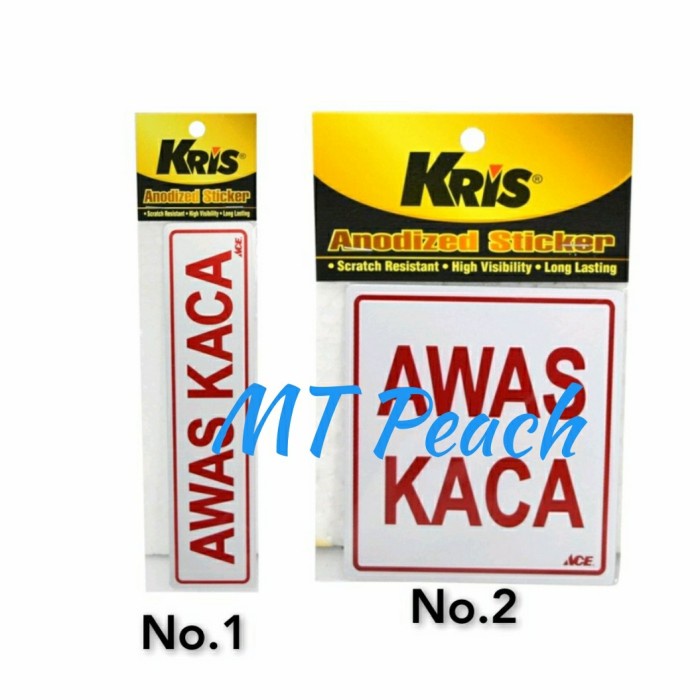 

KRIS STIKER AWAS KACA SIGN LABEL ANODIZED STICKER - 9x10cm MA17