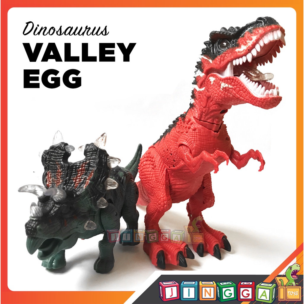 ROBOT DINOSAURUS TREX MAINAN DINO VALLEY EGG MAINAN TIREX BERTELUR T REX DINOSAUR BATERAI TYREX BESA