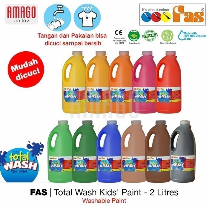 FAS TOTAL WASH PAINT - 2 LITER - CAT MUDAH DIBERSIHKAN - SKIN TONE