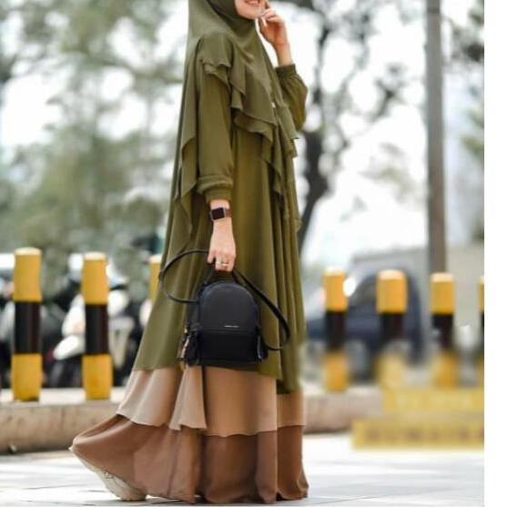 ✤ Baju Gamis Wanita Terbaru 2021 Havana Syari Mewah Ukuran Jumbo M L XL XXL Polos Lapis Ceruty Diamo