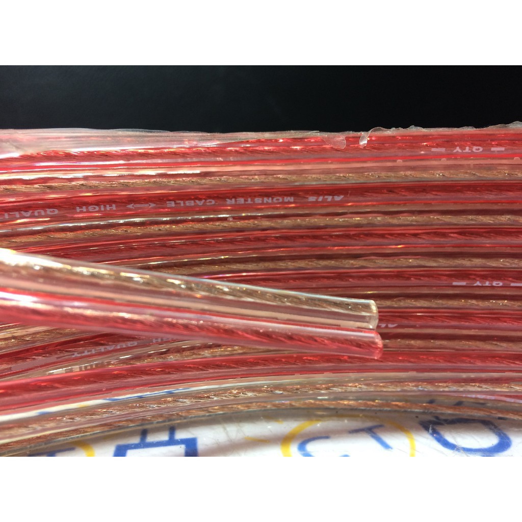 Kabel Transparan 2x30 MONSTER 100Y FULL Serabut GOLD Harga 1 Roll Gulung Cable Audio Kulit Tebal isi 90meter Kable Audio Listrik Ringan