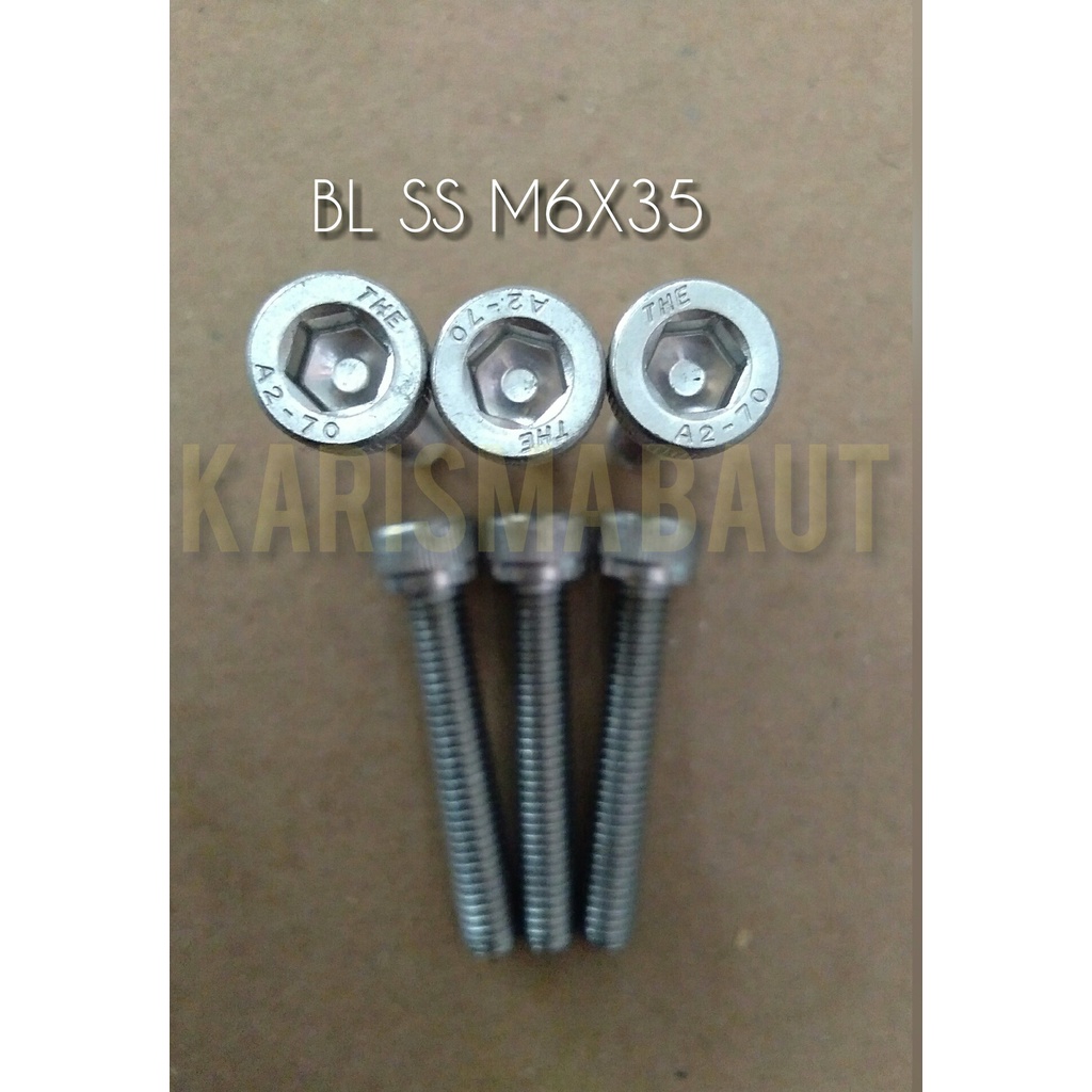 Baut L stainless steel m6 x 35 / BL SS 6x35 (kunci L m5)