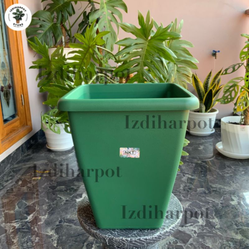 pot bunga tanaman kotak tinggi HOYA 40 HIJAU diameter 31cm - NKT HOYA