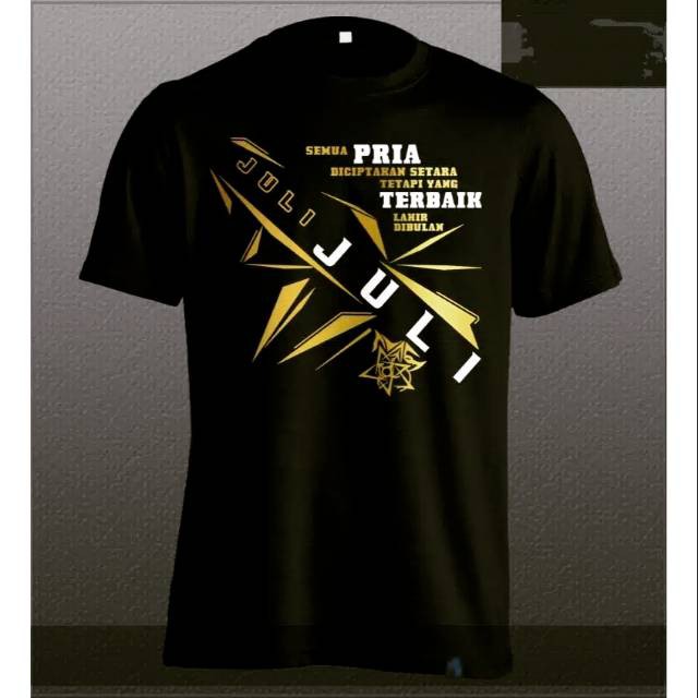 Kaos Tshirt Pria Terbaik bulan Juli Hitam XXL