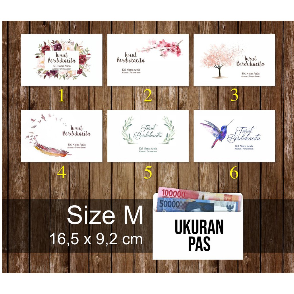 

Size M 50pcs Amplop Sumbangan Dukacita Belasungkawa Custom Nama